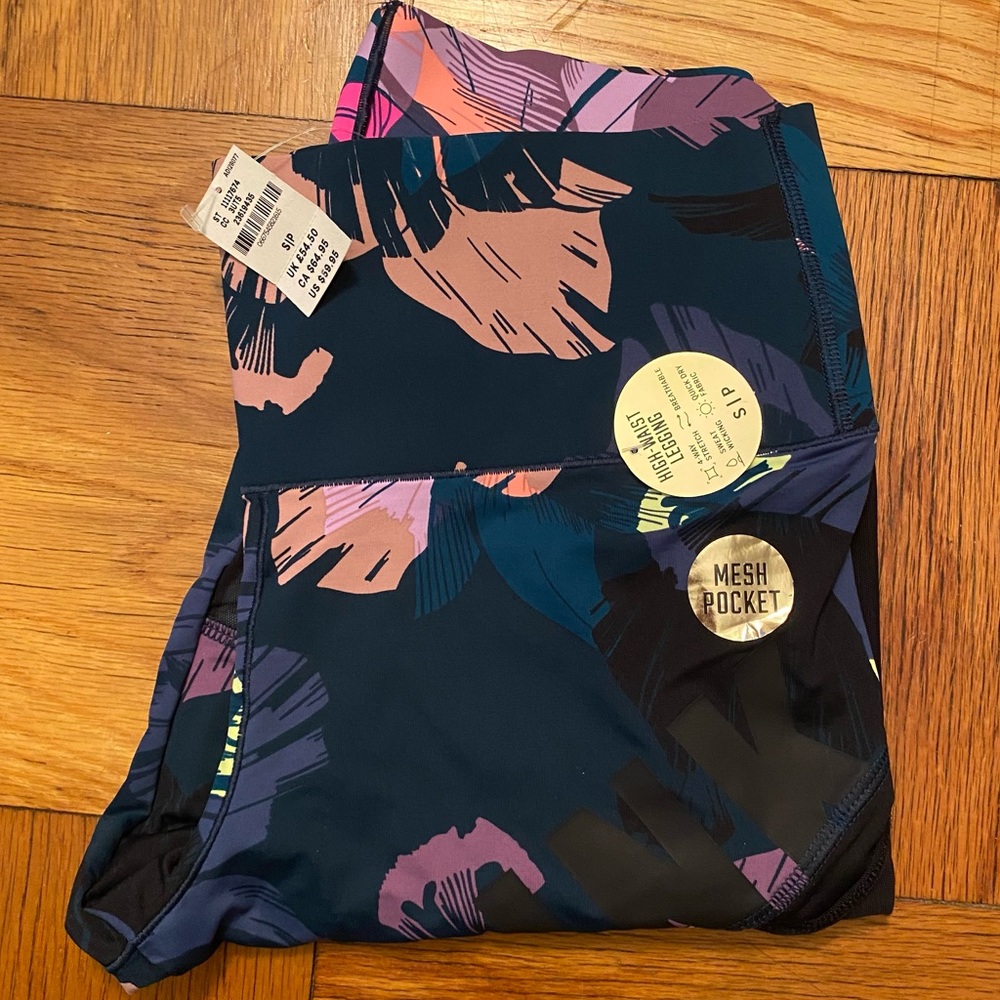 NWT Victoria's Secret Pink Ultimate High Waist Bonded Mesh Legging, floral sz S